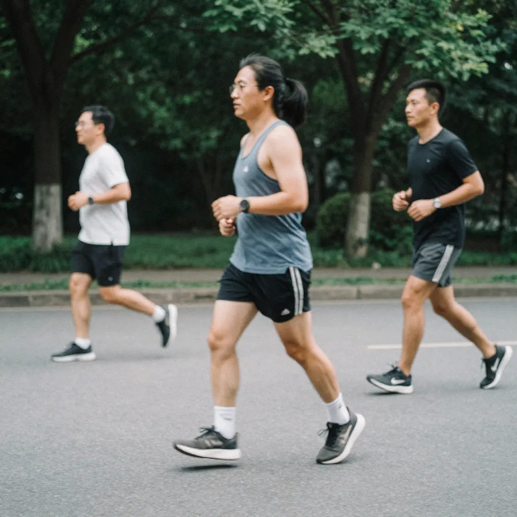 Person stretching arms in a bright indoor space